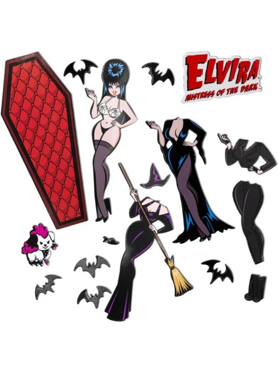 Valentina Rufo Other - Elvira Gothic Mistress of The Dark Coffin Dress Up Magnet Set NEW